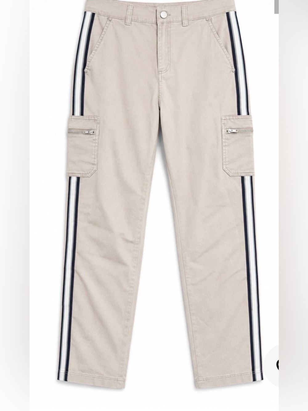 Athleta Women’s Beige Cargo Pants with Side Stripes